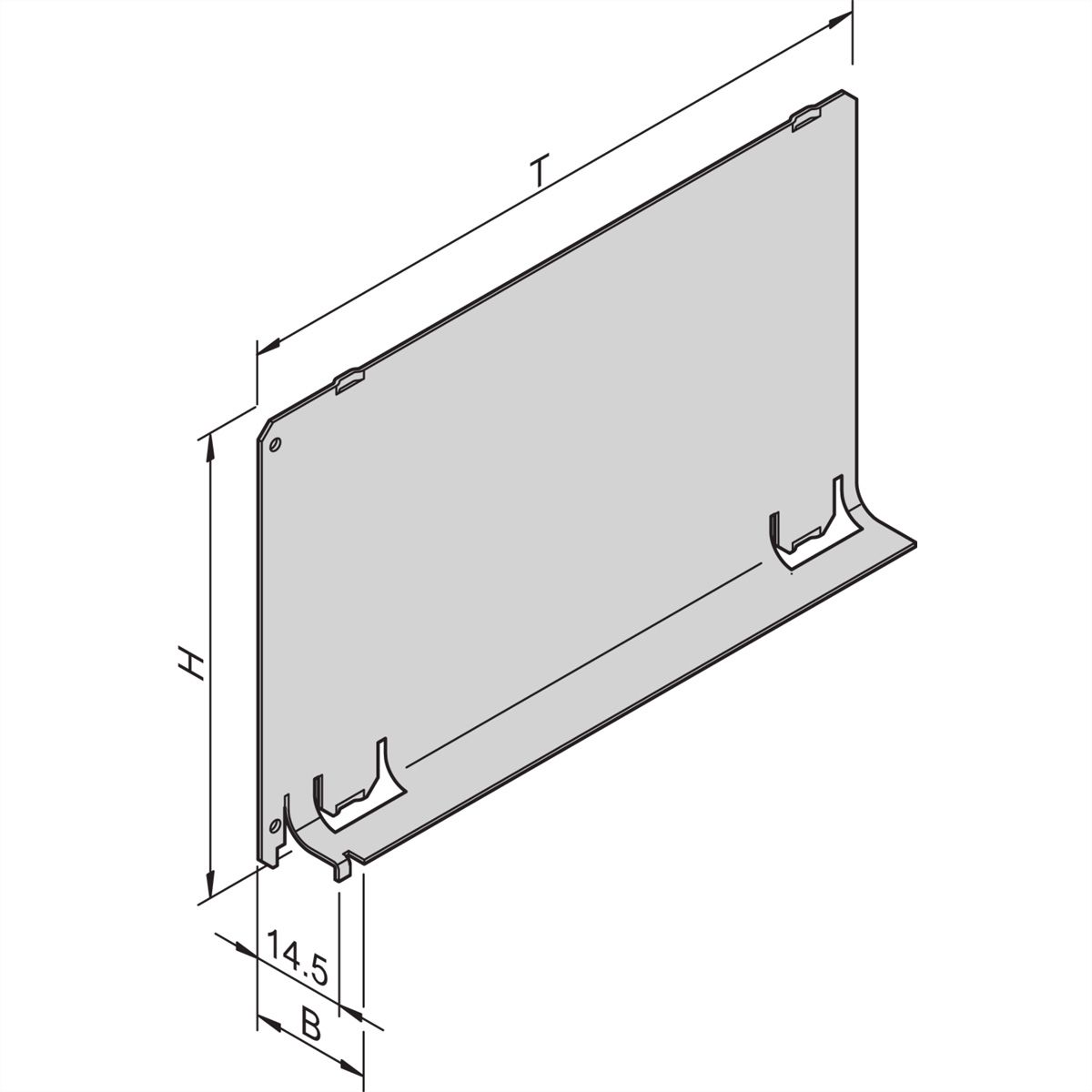 SCHROFF Luftleitblech mit Frontplatte (Edelstahldichtung) - SBG SCHOTTBLECH 6HE 4TE 220T