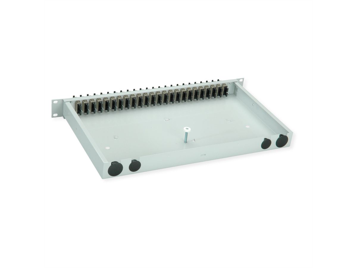 TELEGÄRTNER BASIS eco LWL-Panel mit Kupplungen, 24x SC Duplex, beige, OM2