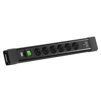 BACHMANN CONNECTUS 6xUTE 1xSchalter, 1xUSB C/C 65W L=2,0m CEE7/7 schwarz