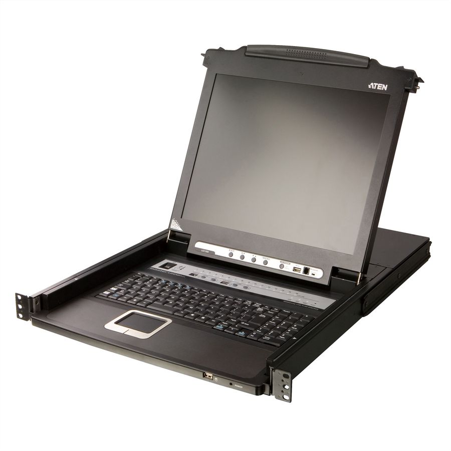 ATEN CL5716MW 43cm wide LCD KVM Switch, USB-PS/2,VGA, 16 Port, UK-Layout