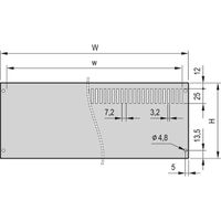 SCHROFF Rückwand, ungeschirmt, 6HE 84TE Perforation