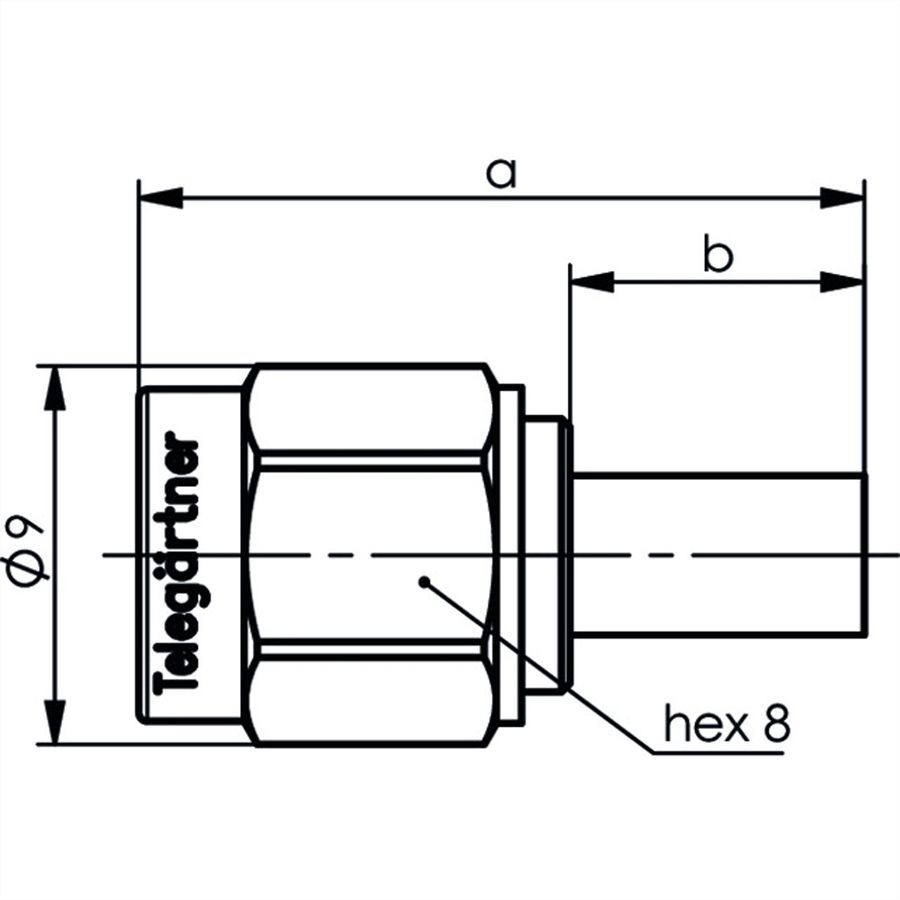 TELEGÄRTNER SMA-Crimpstecker für RG-58C/U, vergoldet, Löt-/Crimpanschluss