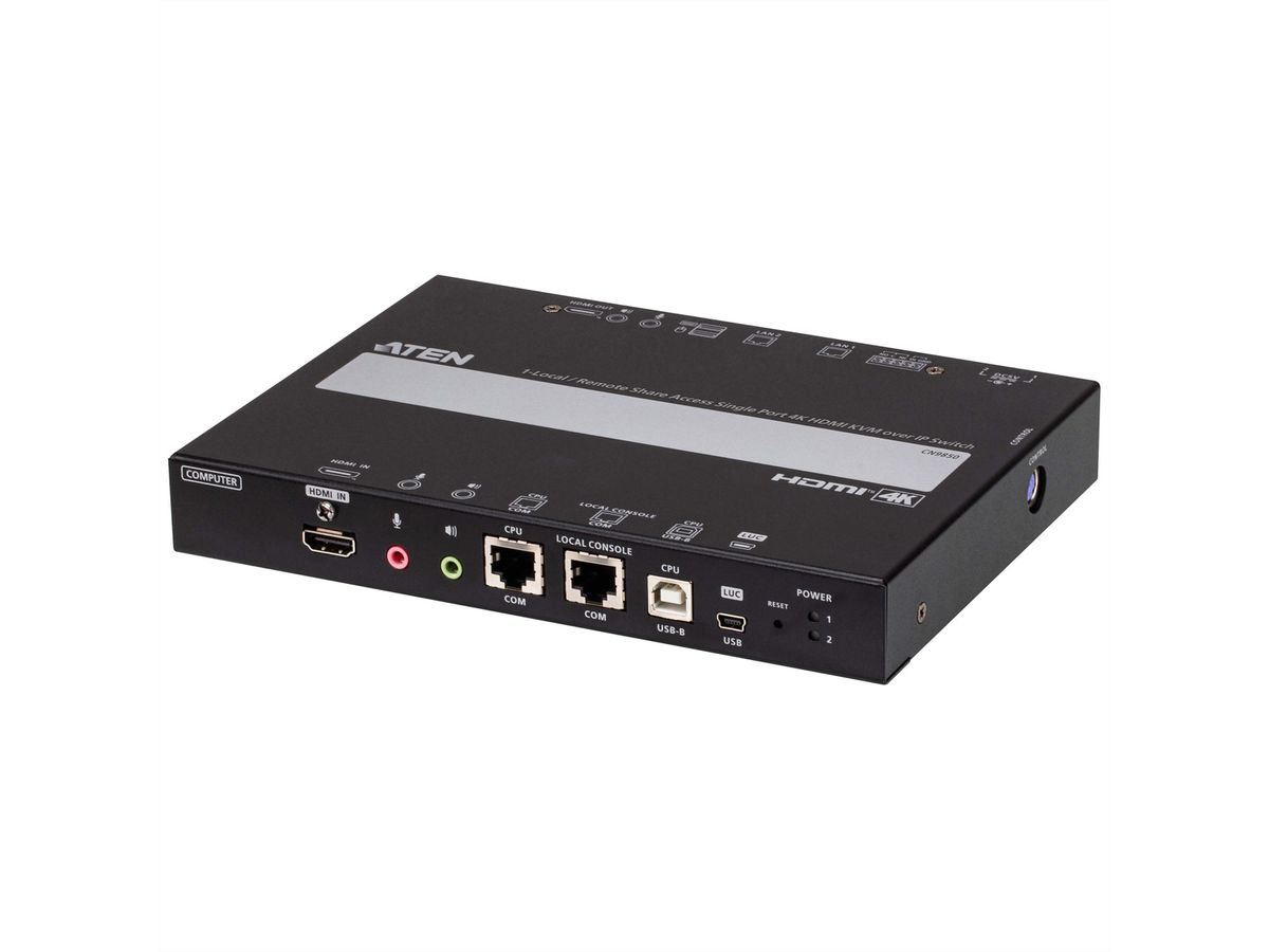 ATEN CN9850 1-Local-Remote Share Access, Einzelport 4K HDMI KVM over IP Switch