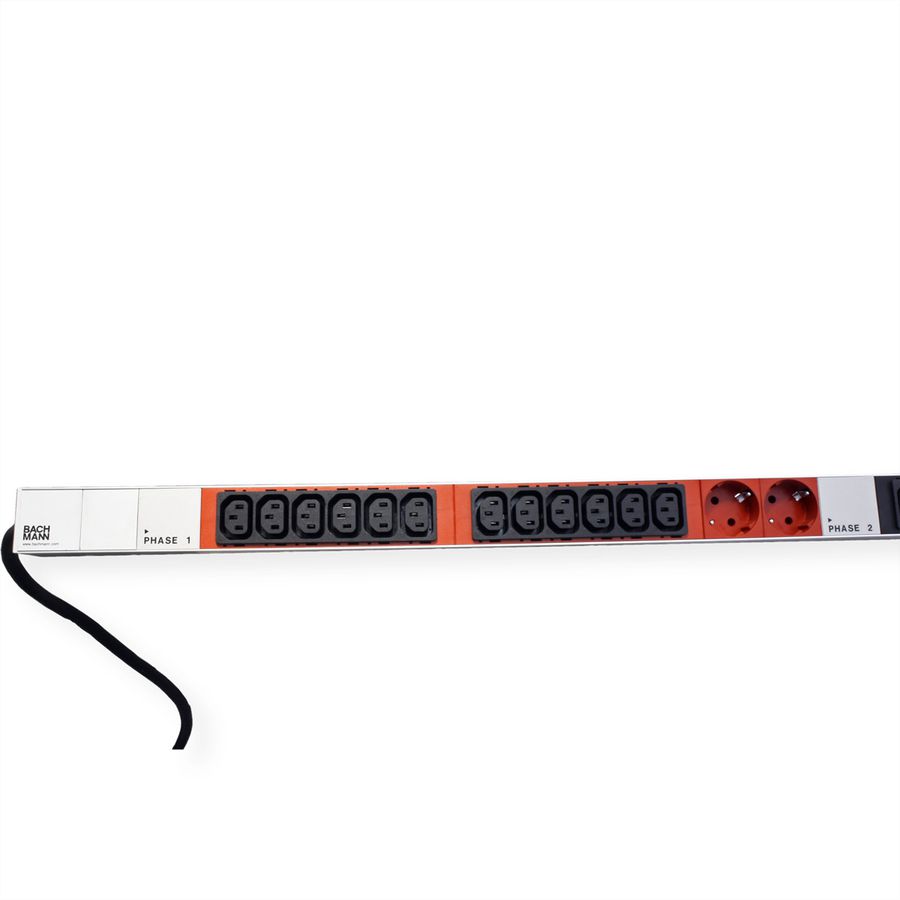 BACHMANN IT PDU ALU 1HE 36x C13 6x Schutzkontakt CEE 3x 32A rot
