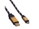 ROLINE GOLD USB 2.0 Kabel, Typ A - 5-Pin Mini, 3 m