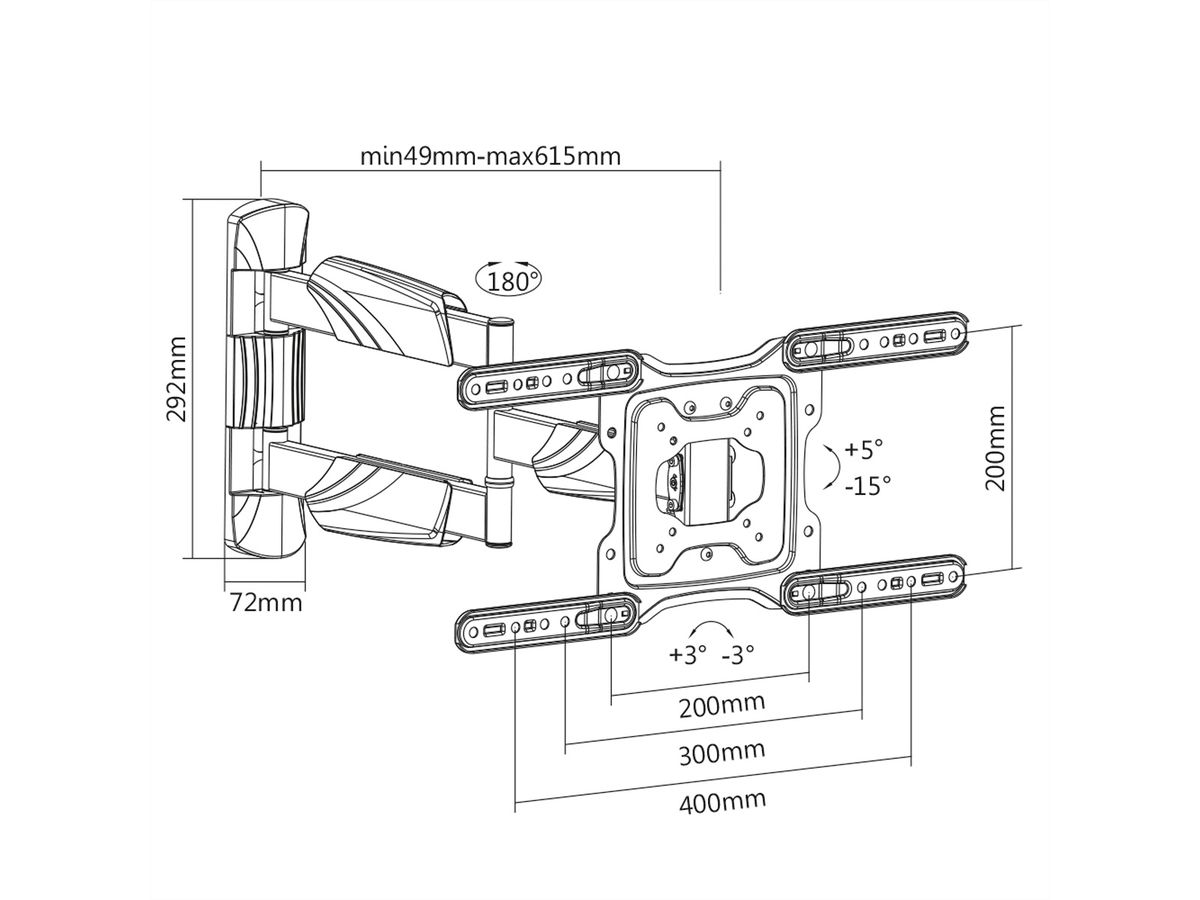 VALUE LCD-/TV-Wandhalterung, 4 Gelenke