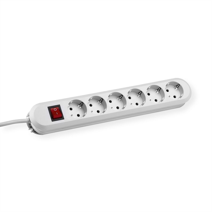 BACHMANN SMART Steckdosenleiste 6x Schutzkontakt, Schalter, weiß, 5 m