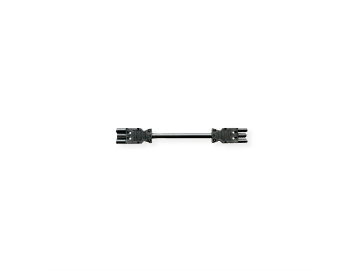 BACHMANN Geräteverlängerung GST18-3 Stecker/Kupplung, schwarz, 2 m