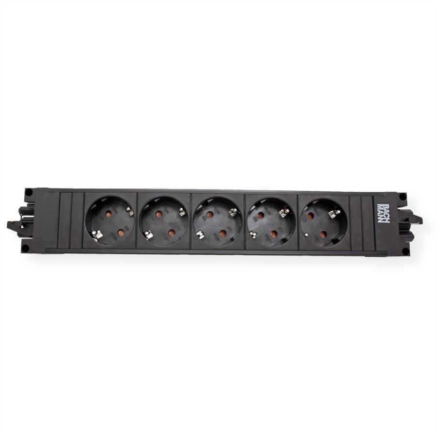 BACHMANN STEP BASE Schutzkontakt, 5x CEE7/3, schwarz
