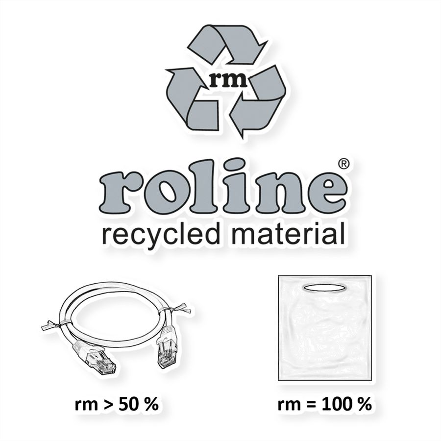 ROLINE RM USB 3.2 Gen 2 Kabel, USB A-C, ST/ST, schwarz, 0,5 m