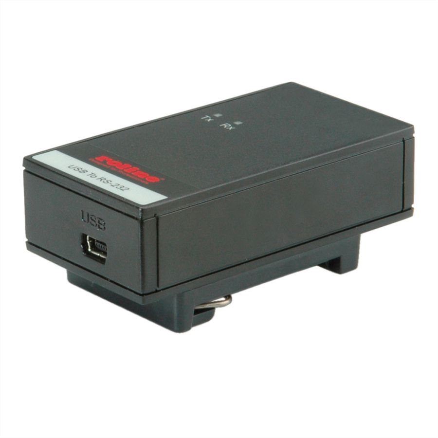 ROLINE USB 2.0 nach RS-232 Adapter für DIN Hutschiene, 1 Port