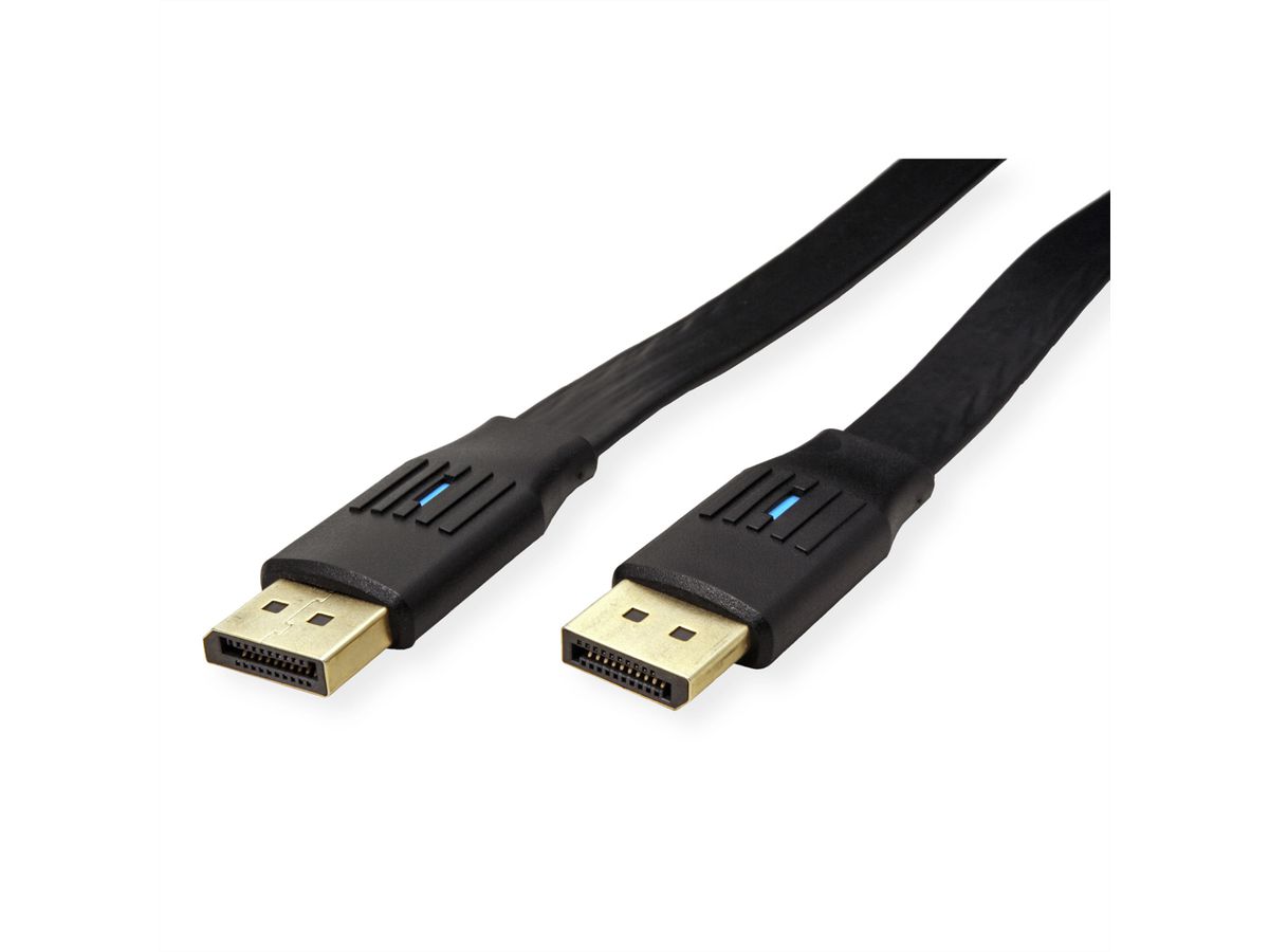 VALUE DisplayPort Kabel, v1.4, flach, DP ST/ST, schwarz, 3 m