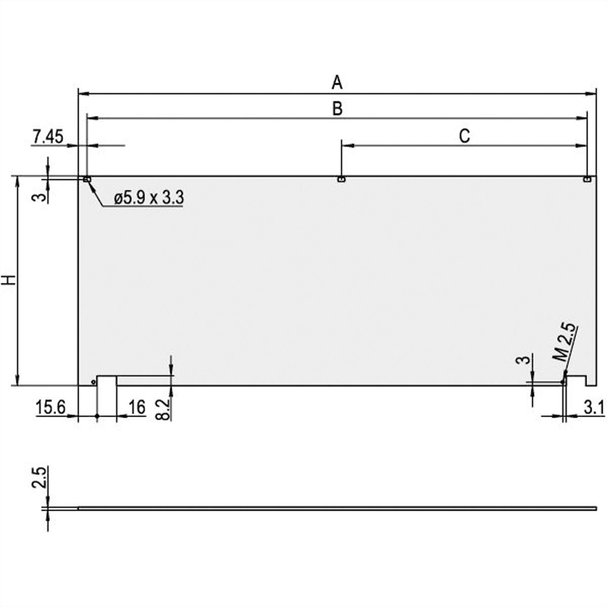 SCHROFF Frontplatte, klappbar - FRONTPL. KLAPPB.HF 3HE 84TE