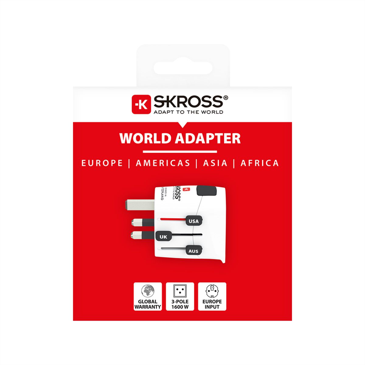 Skross PRO Pro Light White Retail Reiseadapter, Weltweit