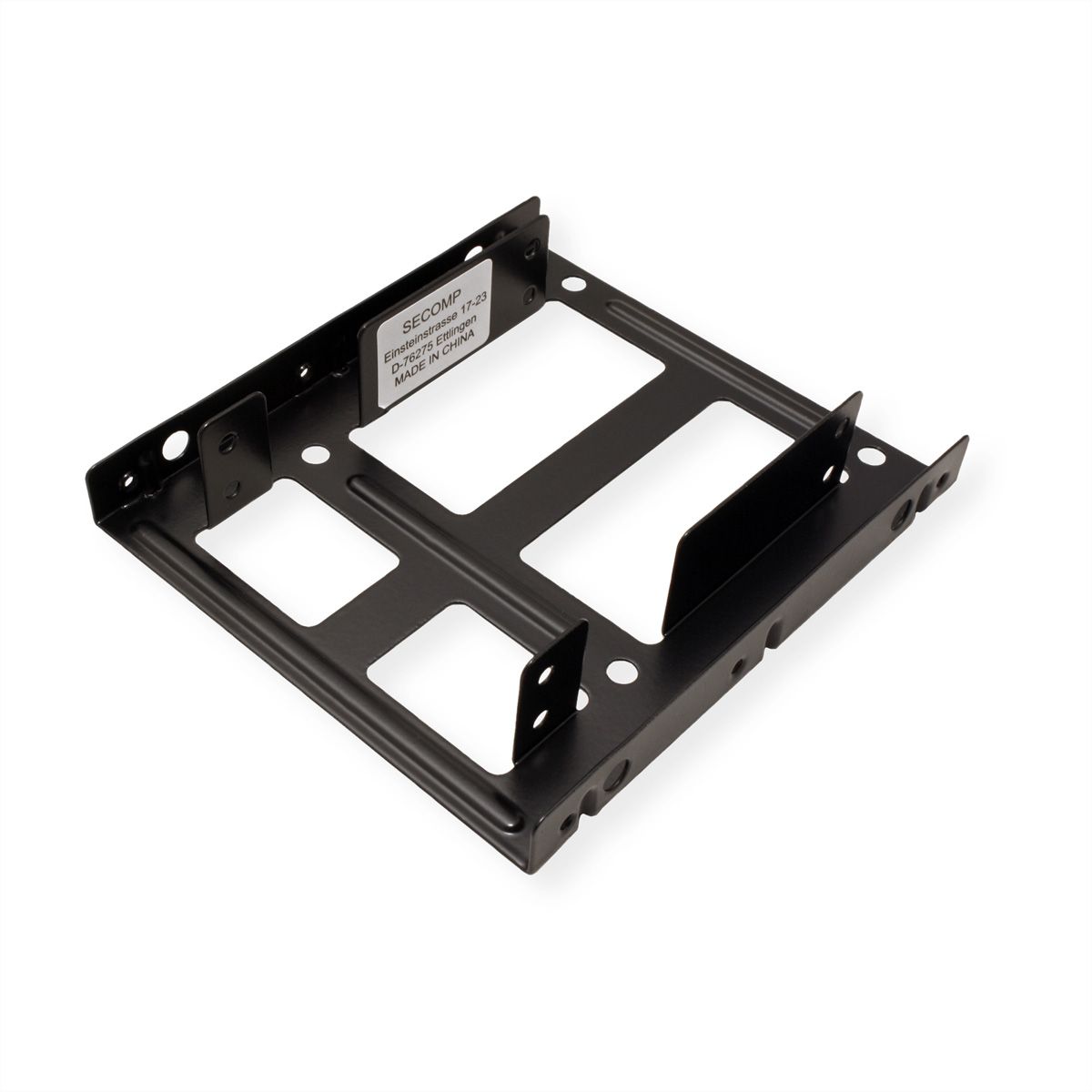 ROLINE Montageadapter, 3,5 Zoll Rahmen für 2x 2.5 HDD/SSD, Metall, schwarz