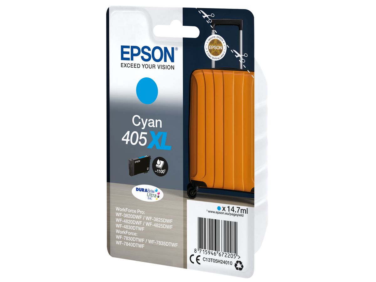 Epson Singlepack Cyan 405XL DURABrite Ultra Ink