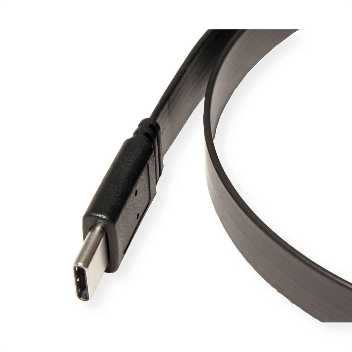VALUE USB4 Gen 3 Kabel, USB C-C, ST/ST, 8K UHD-2, 40Gbit/s, Emark, 100W, extra-flach, schwarz, 0,5 m