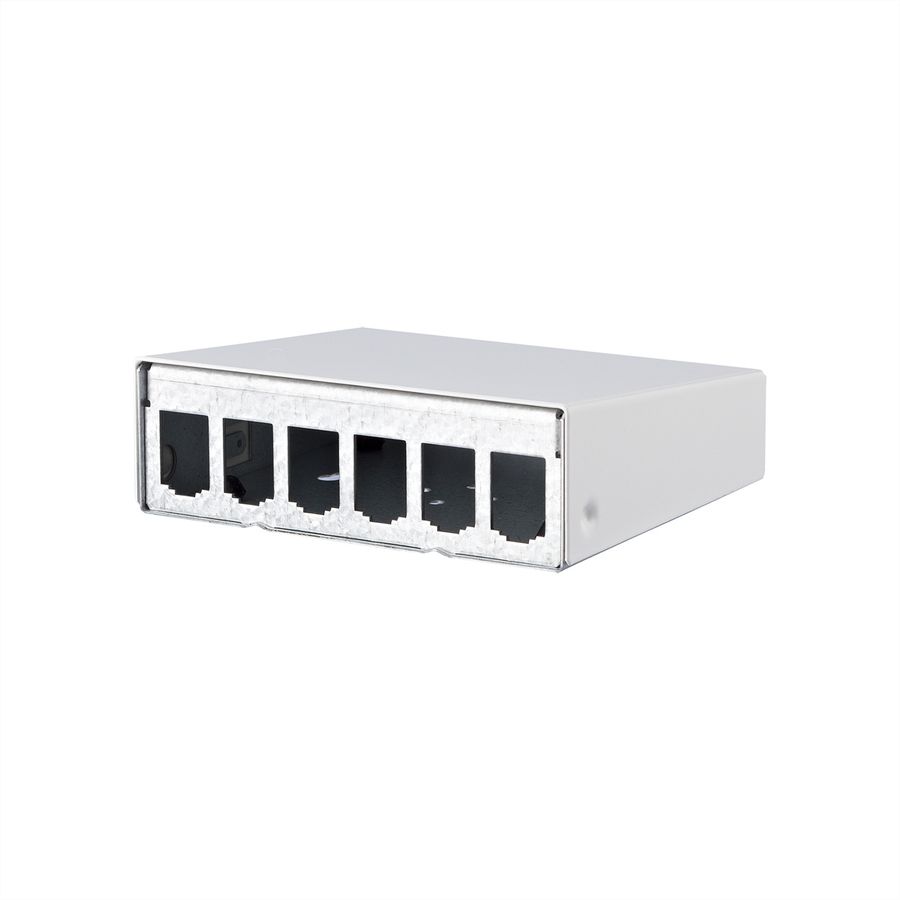 METZ CONNECT Modul AP-Gehäuse 6 Port reinweiß RAL9010