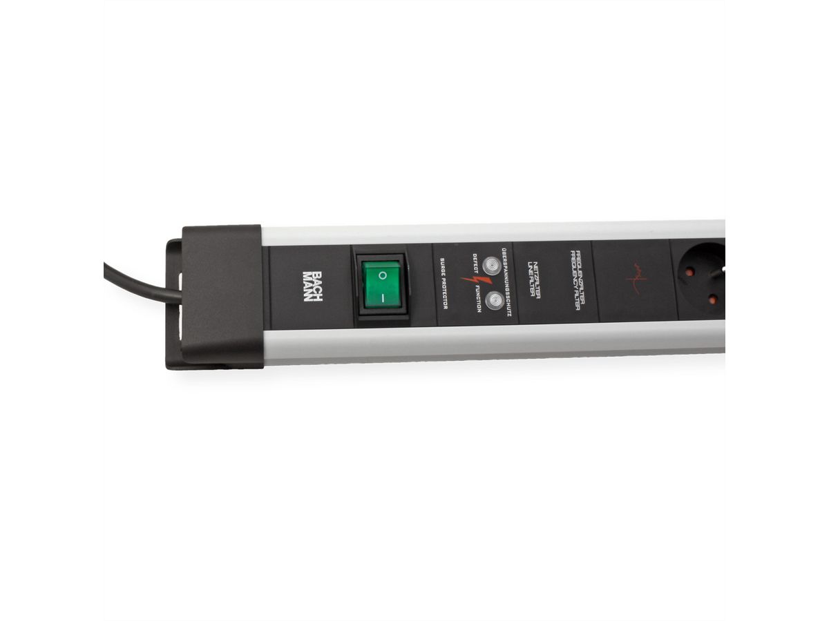 BACHMANN CONNECTUS 6xUTE, 1xGVS 1xSchalter 2,0m CEE7/7 Grau