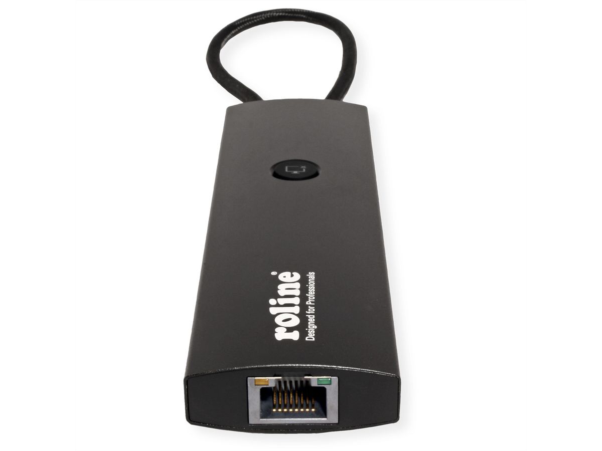 ROLINE USB 3.2 Gen2 Typ C Multiport Dockingstation, HDMI 4K60, USB 3.2 Gen2, USB-C PD, LAN, SD-Card Reader