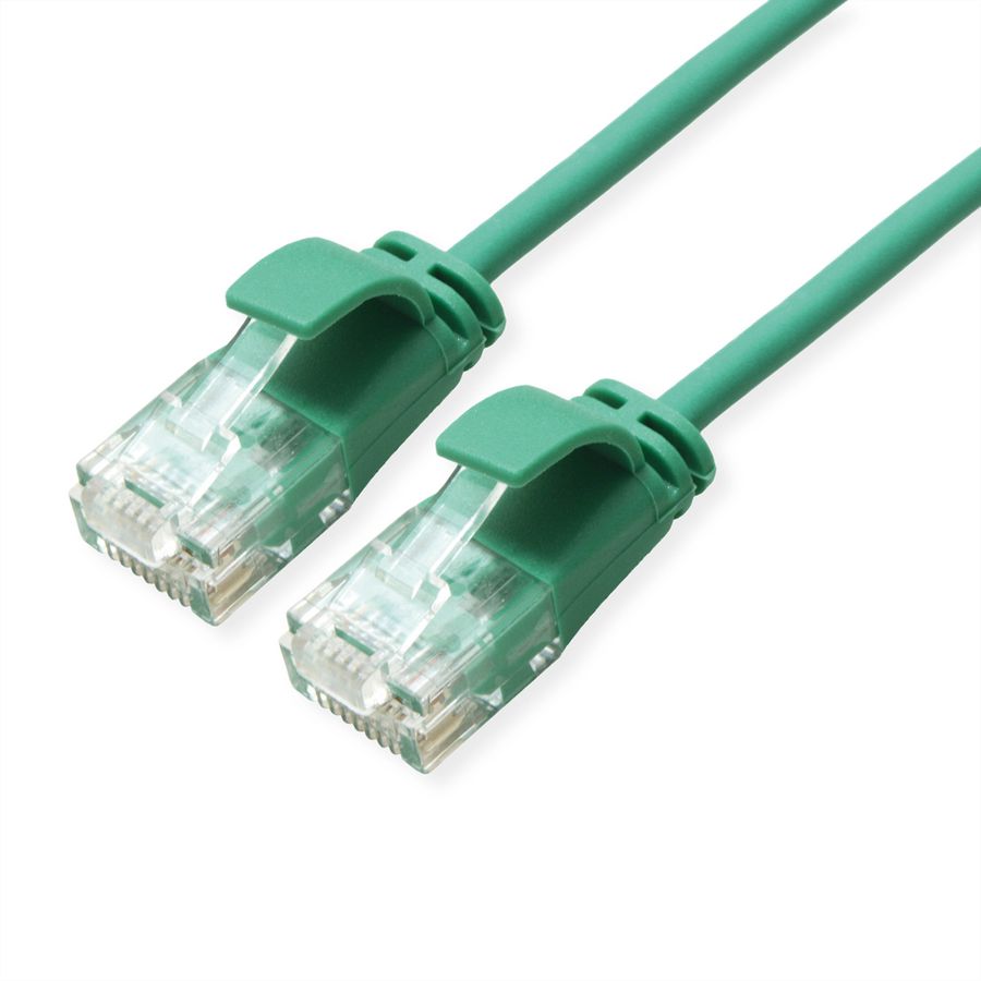 ROLINE GREEN UTP Patchkabel Cat.6A (Class EA), LSOH, slim, grün, 2 m