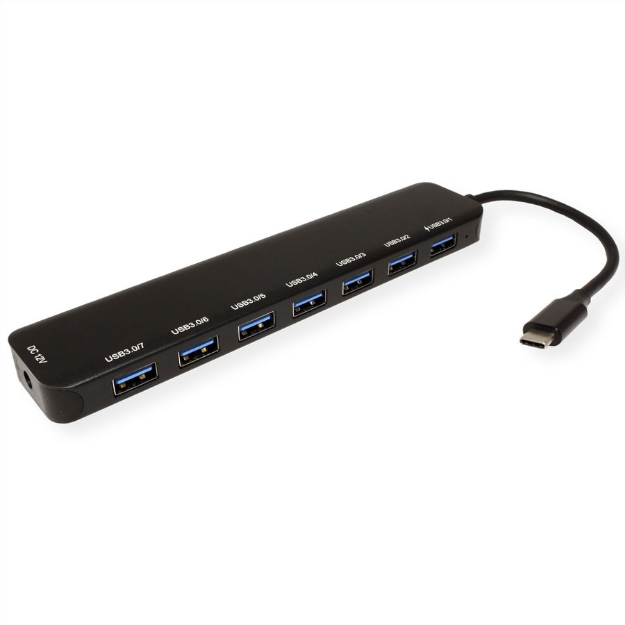 VALUE USB 3.2 Gen 1 Hub, 7fach, Typ C Anschlusskabel