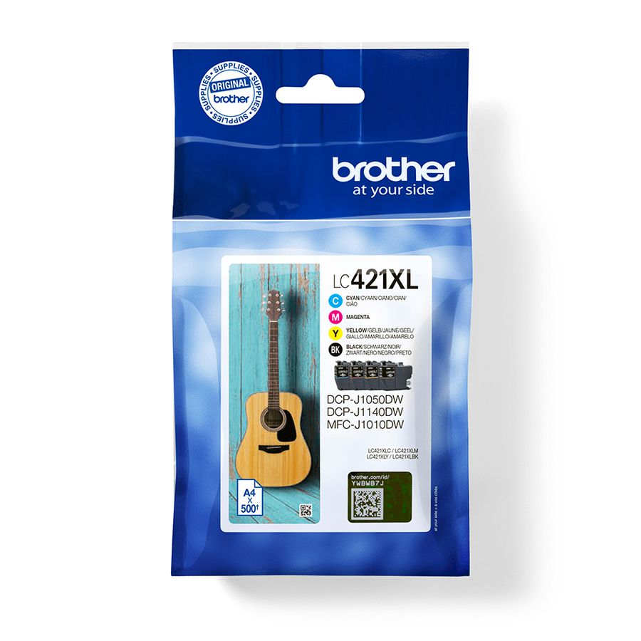 Brother LC421XLVAL Druckerpatrone 1 Stück(e) Original Schwarz, Cyan, Magenta, Gelb