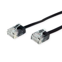 ROLINE UTP Patchkabel Cat.6A (Class EA), extra-flach, schwarz, 2 m