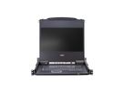 ATEN CL5708MW 43cm wide LCD KVM Switch, USB-PS/2,VGA, 8 Port, US-Layout