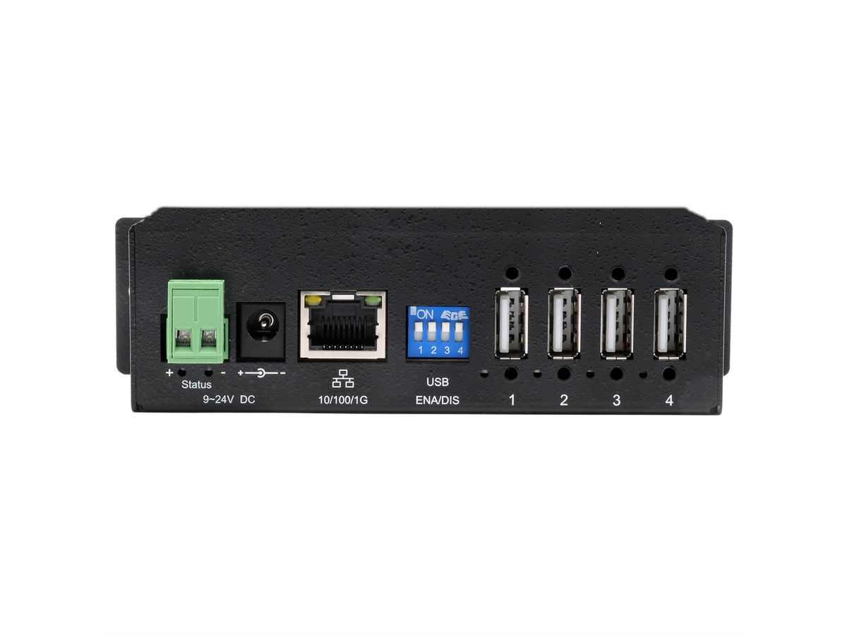 EX-6003HMVS Device Server 4x USB 2.0, DIN-Rail-Kit, Metall-Gehäuse