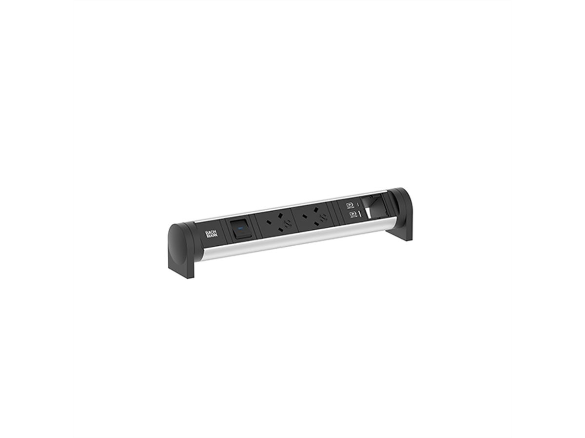 BACHMANN CYCLE Desk 2xUK 1xSchalter 1xCM 1xUSB A/C 22W 0,2m GST18