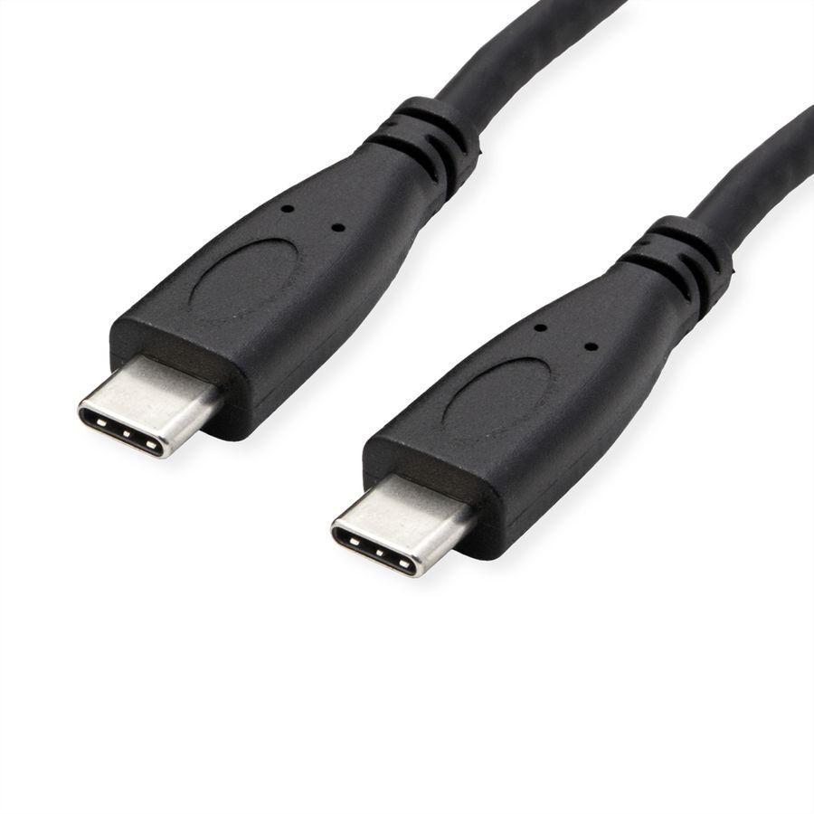 ROLINE USB 3.2 Gen 2 Kabel, USB C-C, ST/ST, 4K UHD-1, 10Gbit/s, Emark, 100W, schwarz, 1 m