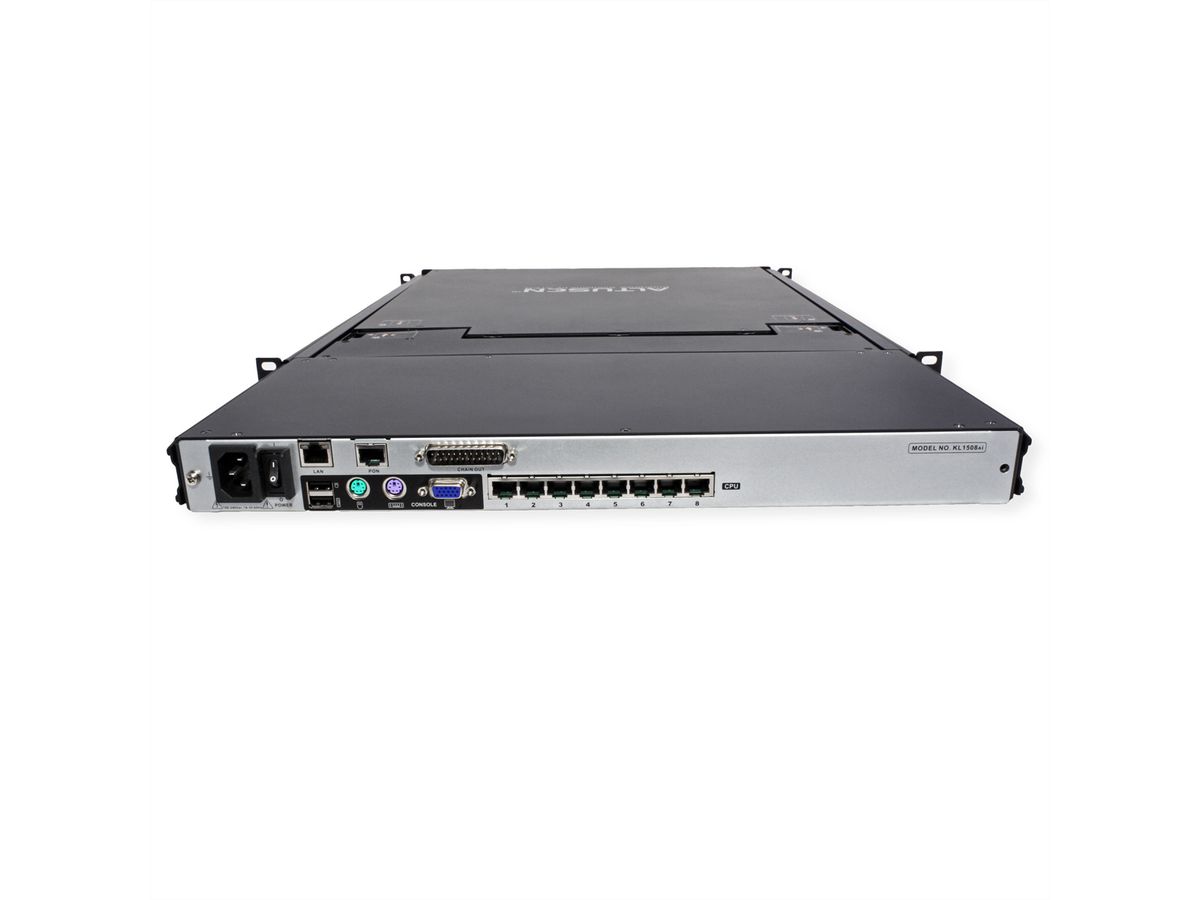 ATEN KL1508AiN KVM Over IP Switch, 8 Port, 48cm LCD, VGA, PS/2-USB, IT-Layout