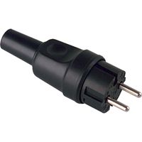 BACHMANN Vollgummi-Konturenstecker, schwarz, ohne Schutzkontakt