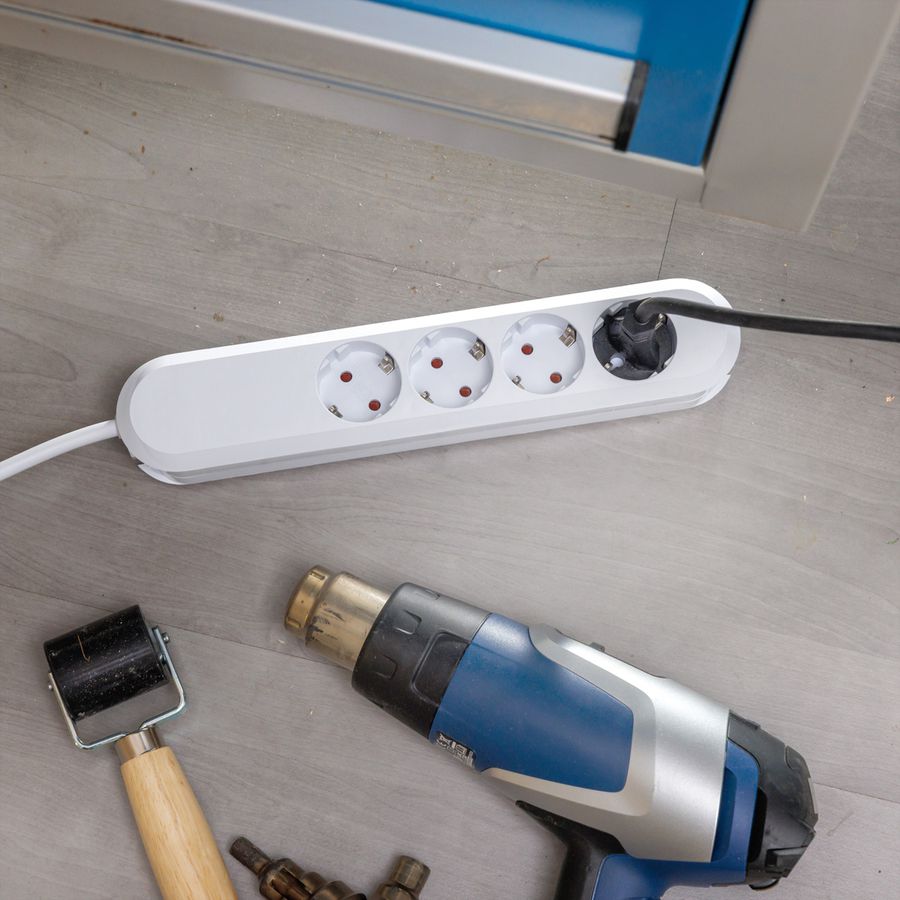 BACHMANN SMART Steckdosenleiste 4x Schutzkontakt, weiß, 1,5 m