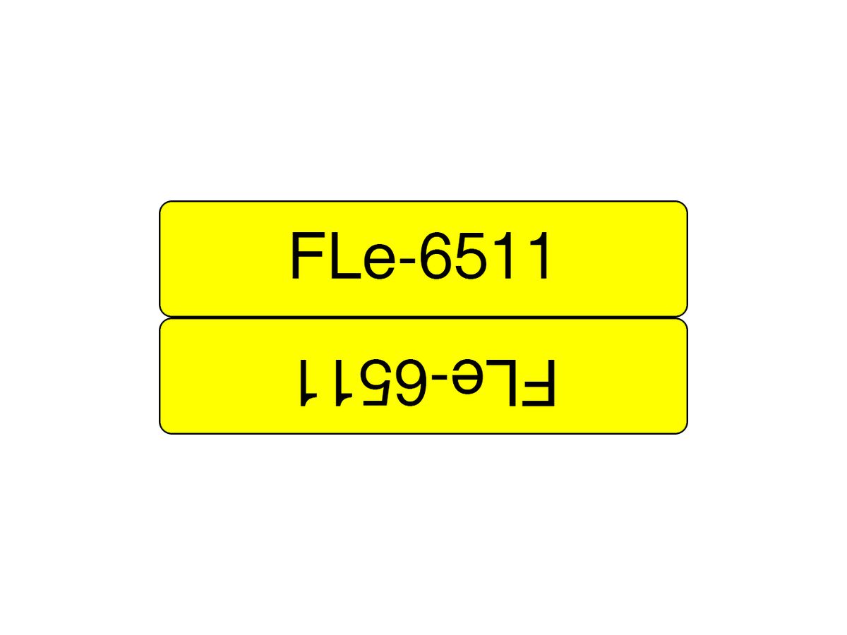 Brother FLE-6511 Etiketten erstellendes Band Schwarz auf gelb