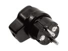BACHMANN Vollgummi-Winkelstecker, schwarz mit Schutzkontakt