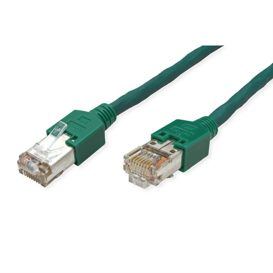 DÄTWYLER Patchkabel Cat.5e (Class D) S/UTP, CU 5502 flex PVC, Hirose TM11, grün, 1 m