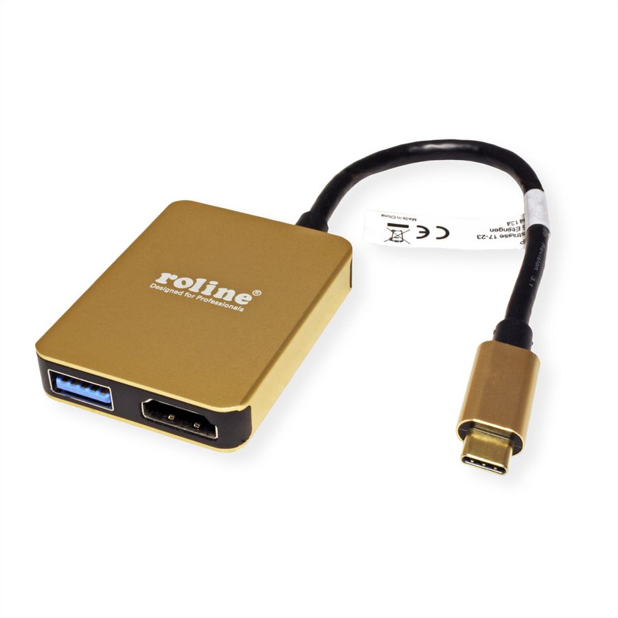 ROLINE GOLD USB-C Dockingstation, HDMI 4K, 2x USB 3.2 Gen 1, 1x PD