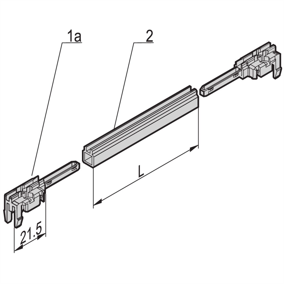 SCHROFF Führungsschiene Typ Zubehör, PC, 280 mm