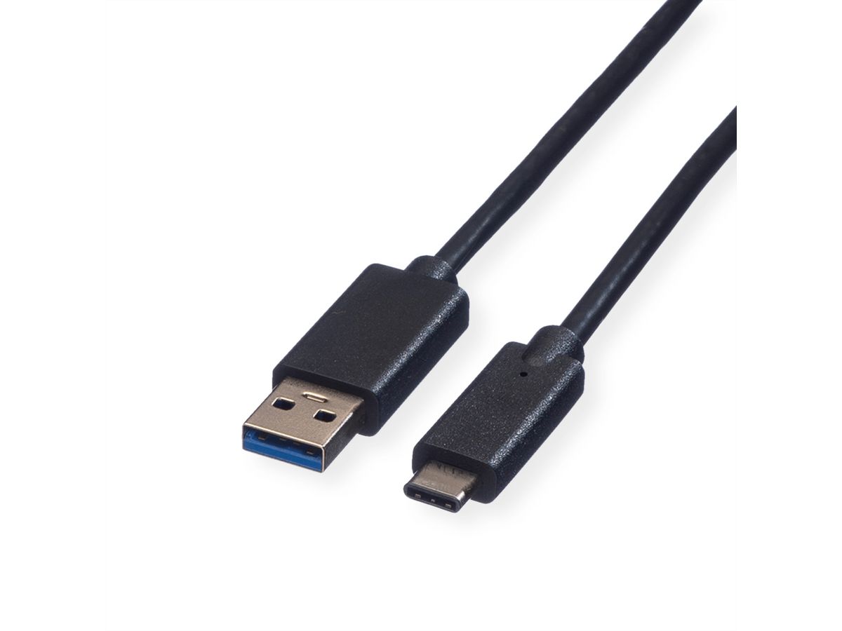 ROLINE USB 3.2 Gen 1 Kabel, A-C, ST/ST, schwarz, 1 m