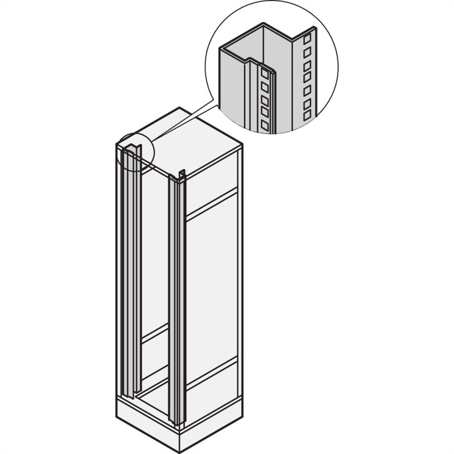 SCHROFF 19"-Winkelprofile mit Universal-Lochung (EIA) - WINKELPROFILE SATZ 47HE 7021