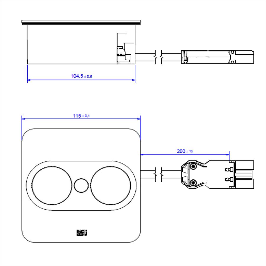 BACHMANN TWIST 2 1xCEE7/3 1xUSB A/C 22W 0,2m GST18 silber eckig