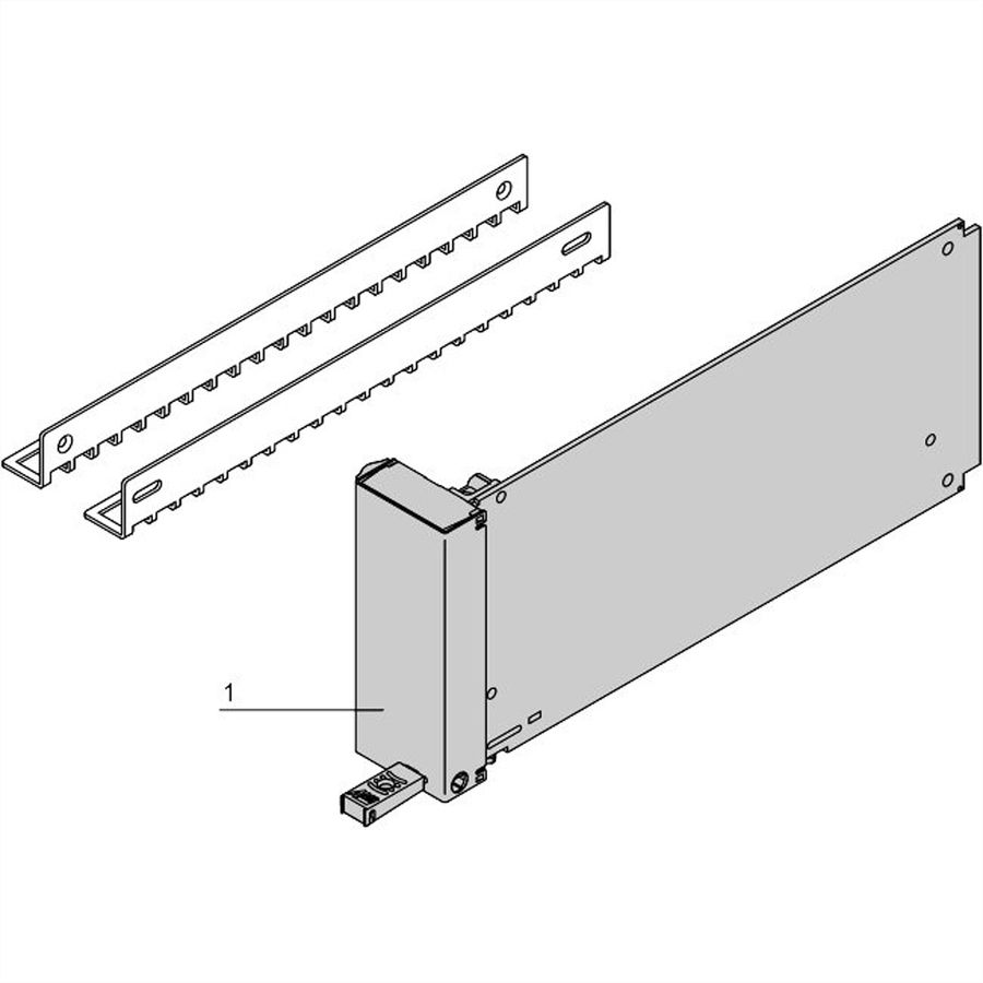 SCHROFF Filler-Modul mit Pull-Griff-Mechanik (Aluminium) - AMC BLINDMODUL MS S AL