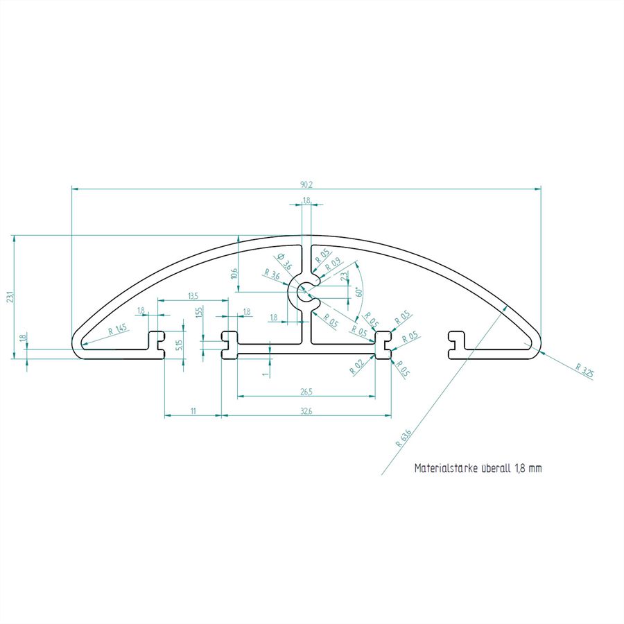 BACHMANN Easy-Bridge 100cm ALU eloxiert silber