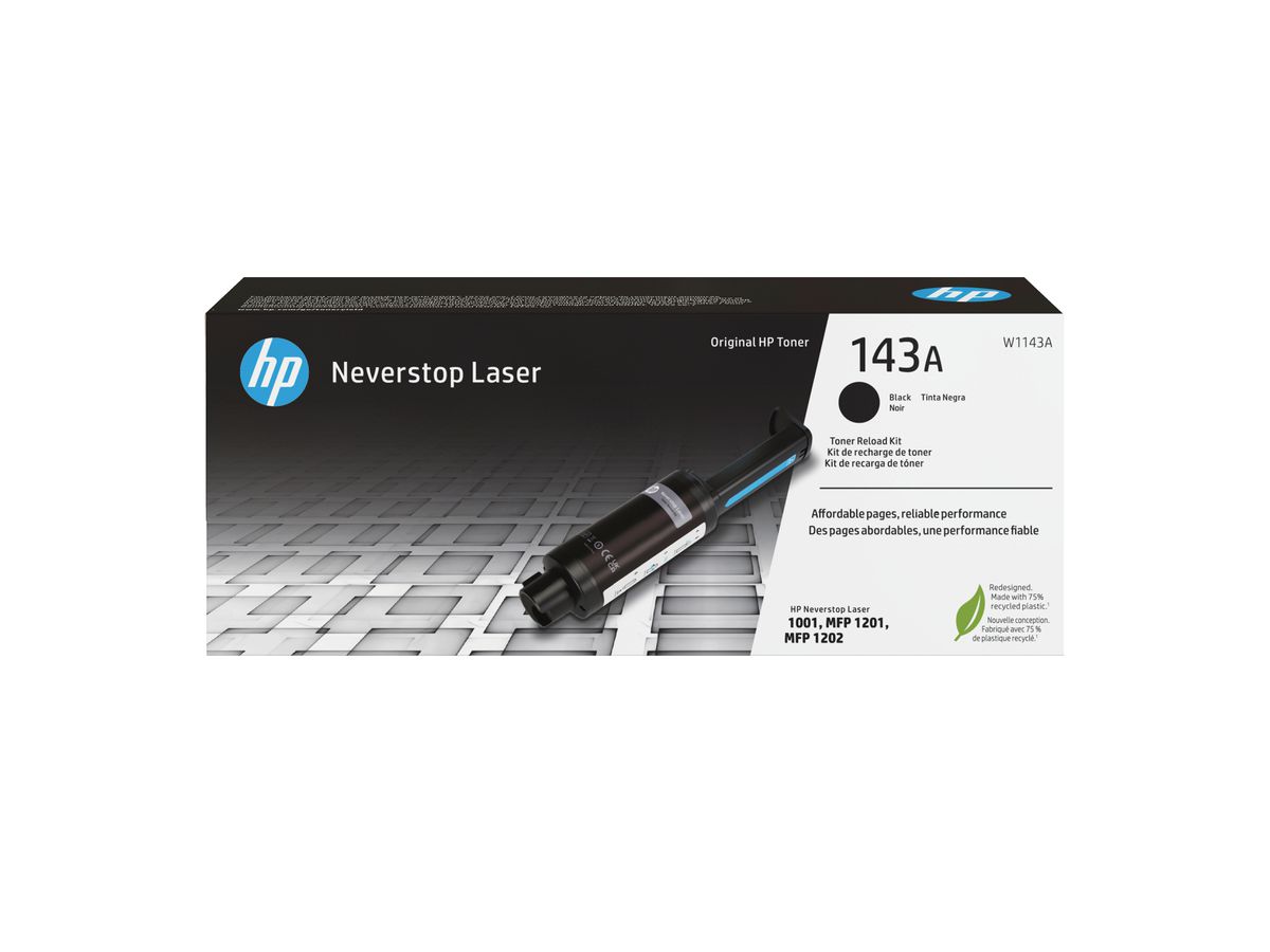 HP 143A Schwarz Original Neverstop Toner-Nachfüllkit