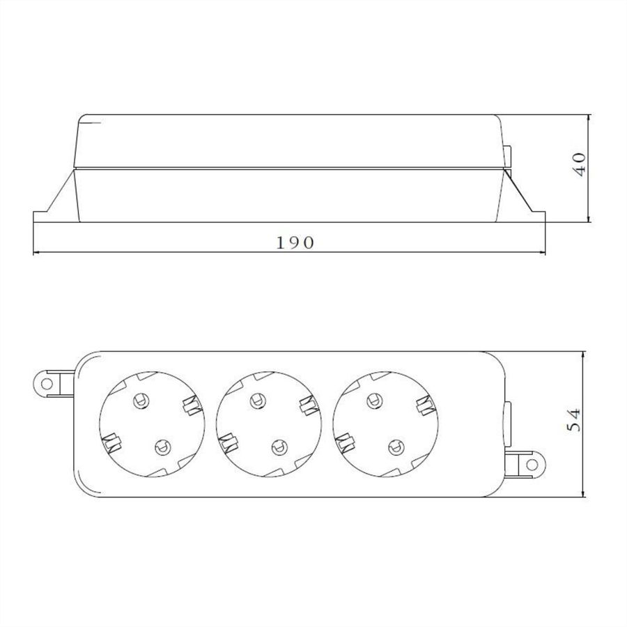 BACHMANN SELLY Steckdosenleiste 3x Schutzkontakt, Montagelaschen, weiß, 1,5 m