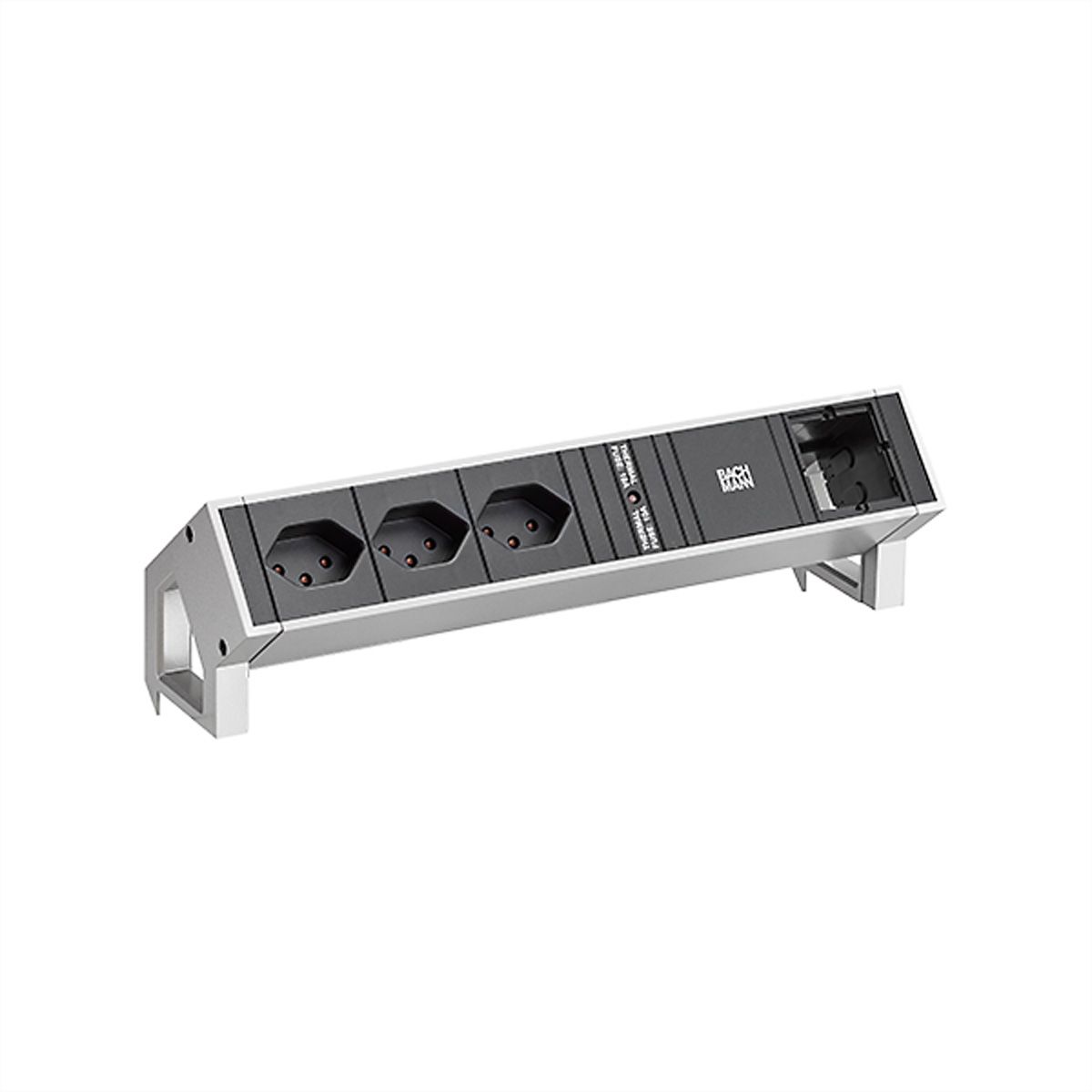 BACHMANN DESK2 3xCH T13 90° 1xCM, Strom 0,2m GST18 Inox lackiert Schweiz