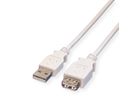 VALUE USB 2.0 Kabel, Typ A-A, ST/BU, weiß, 3 m