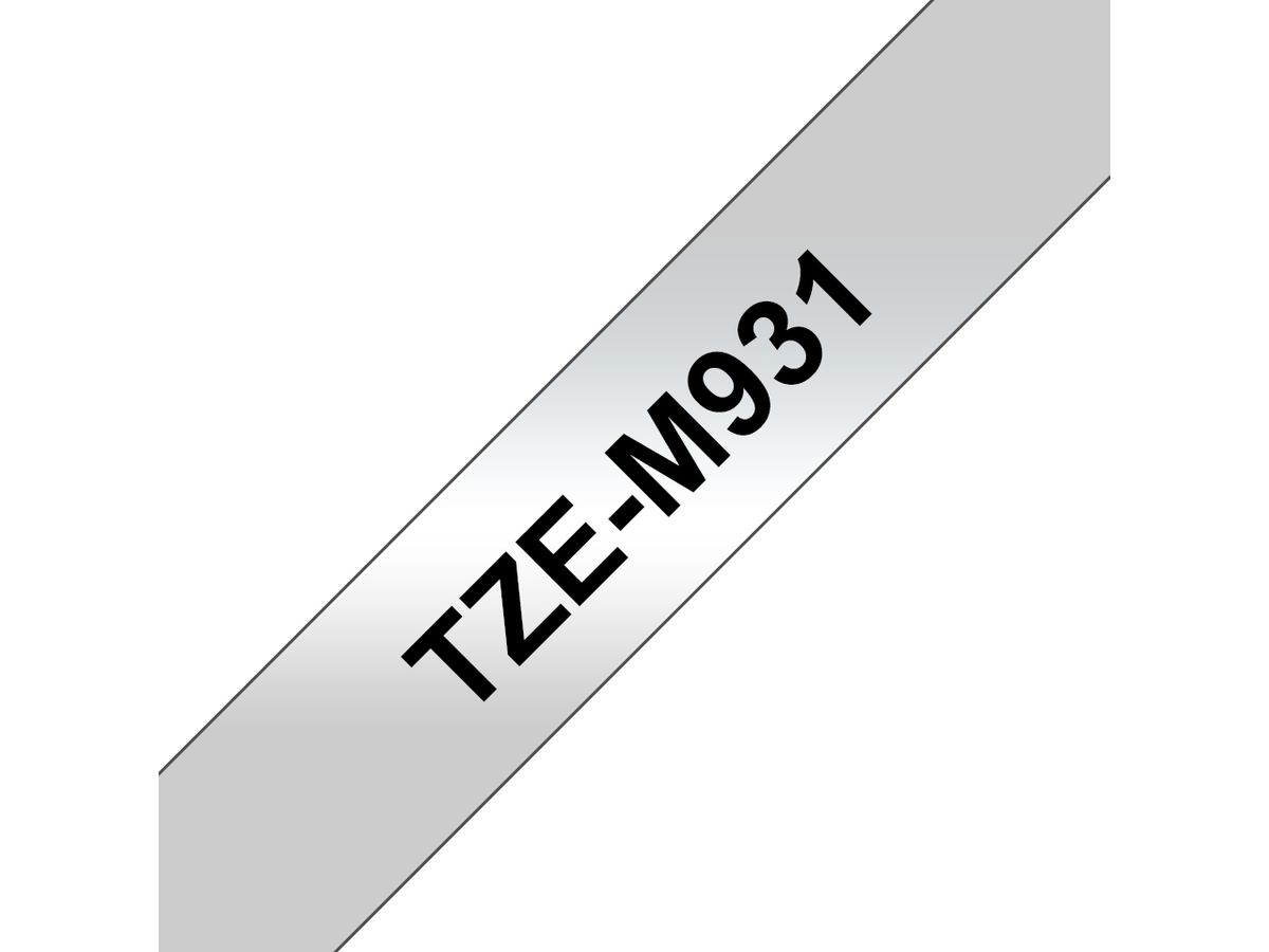 Brother TZE-M931 Etiketten erstellendes Band schwarz auf silber